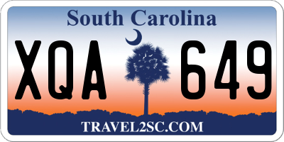SC license plate XQA649