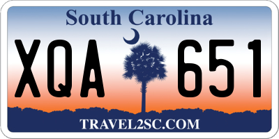 SC license plate XQA651