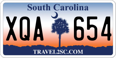 SC license plate XQA654