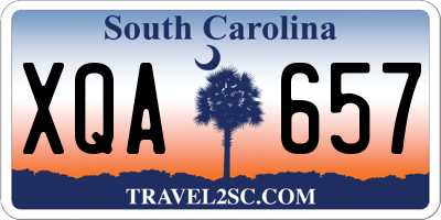 SC license plate XQA657