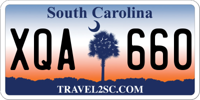 SC license plate XQA660