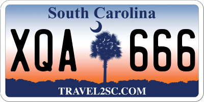 SC license plate XQA666