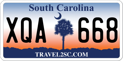 SC license plate XQA668