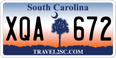 SC license plate XQA672