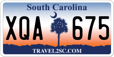 SC license plate XQA675