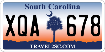 SC license plate XQA678