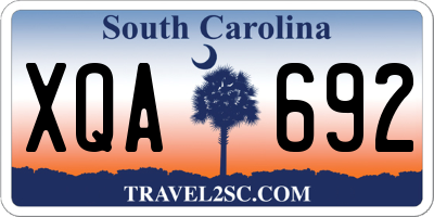 SC license plate XQA692