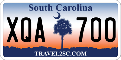 SC license plate XQA700