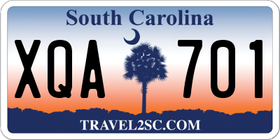 SC license plate XQA701