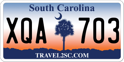 SC license plate XQA703