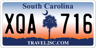 SC license plate XQA716