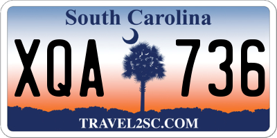 SC license plate XQA736