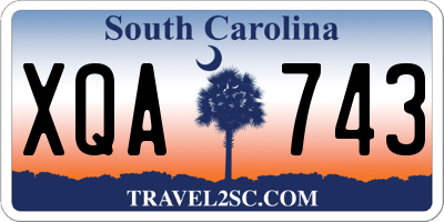 SC license plate XQA743