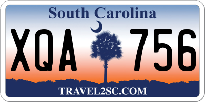 SC license plate XQA756