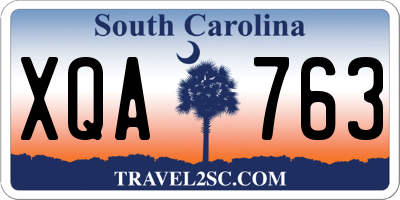 SC license plate XQA763