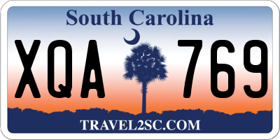 SC license plate XQA769