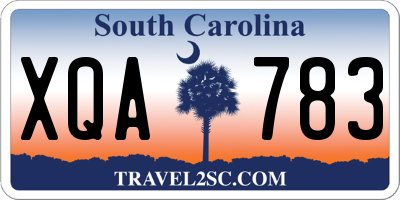 SC license plate XQA783