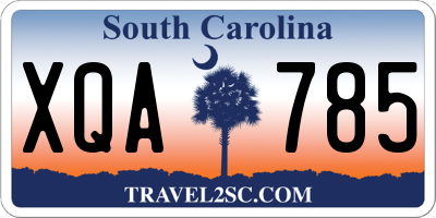 SC license plate XQA785