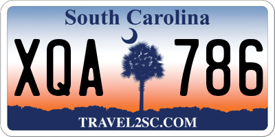 SC license plate XQA786