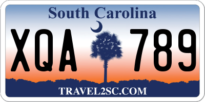 SC license plate XQA789