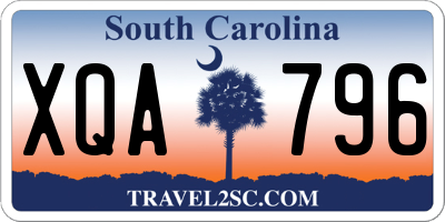 SC license plate XQA796