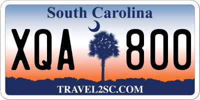 SC license plate XQA800