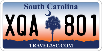 SC license plate XQA801