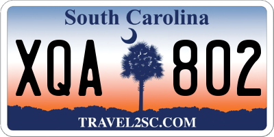SC license plate XQA802
