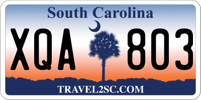 SC license plate XQA803