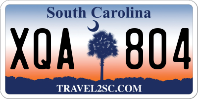 SC license plate XQA804