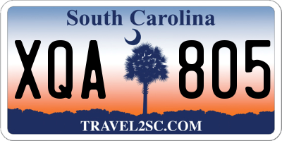SC license plate XQA805