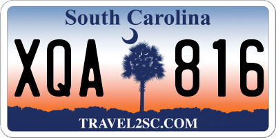 SC license plate XQA816
