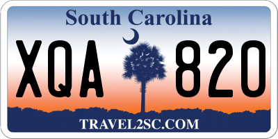 SC license plate XQA820