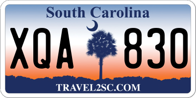 SC license plate XQA830