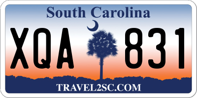 SC license plate XQA831