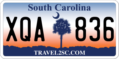 SC license plate XQA836