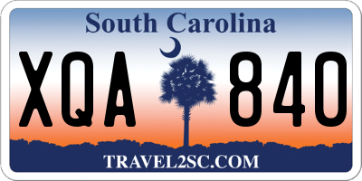 SC license plate XQA840