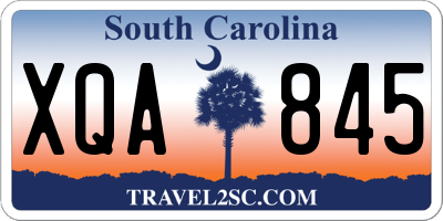 SC license plate XQA845