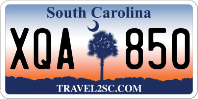 SC license plate XQA850