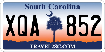 SC license plate XQA852