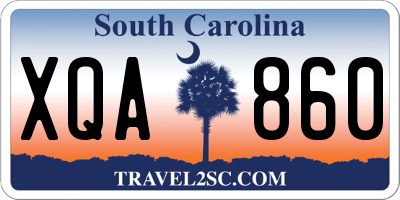 SC license plate XQA860