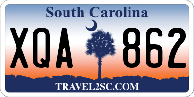 SC license plate XQA862