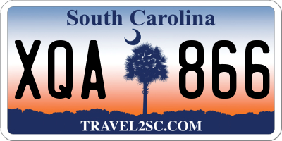 SC license plate XQA866