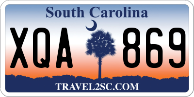 SC license plate XQA869