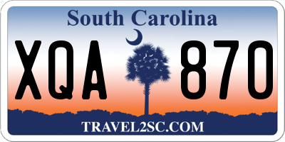 SC license plate XQA870