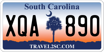 SC license plate XQA890