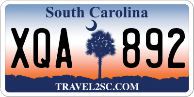 SC license plate XQA892