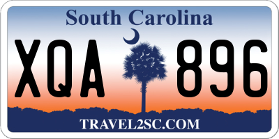 SC license plate XQA896