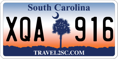 SC license plate XQA916