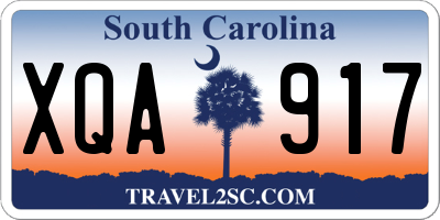 SC license plate XQA917